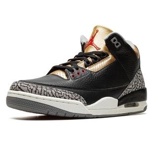 Air Jordan 3 Retro Black and Gold Sneakers